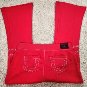 NEW True Religion Pull-On Flare Jeans Red Anniversary XL